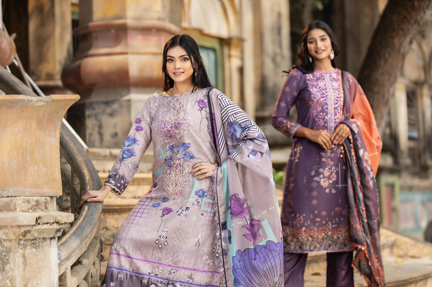 Fatiha Embroidered & Sequence Work Silk Unstitched 3pcs