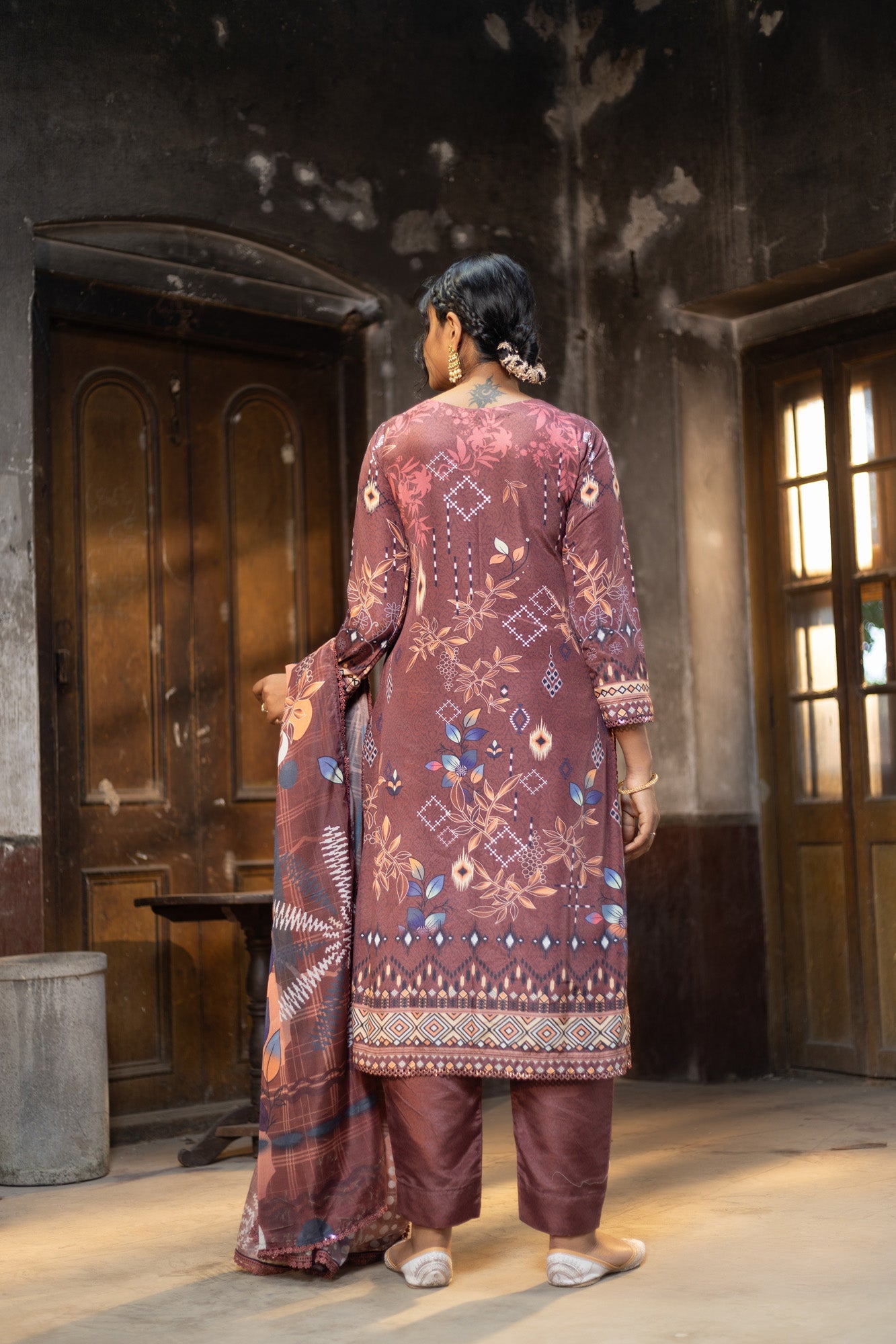 Fatiha Embroidered & Sequence Work Silk Unstitched 3pcs
