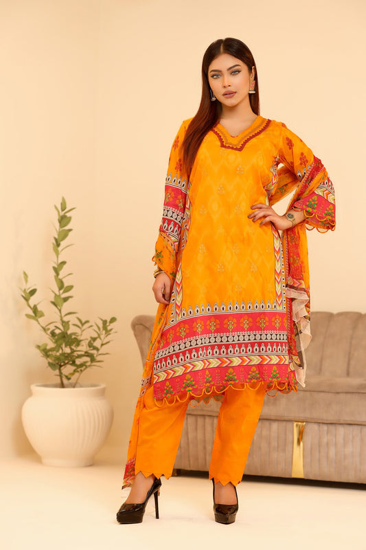 Minhal By Nilima Digital Printed EMB. Unstitched Lawn 3pcs