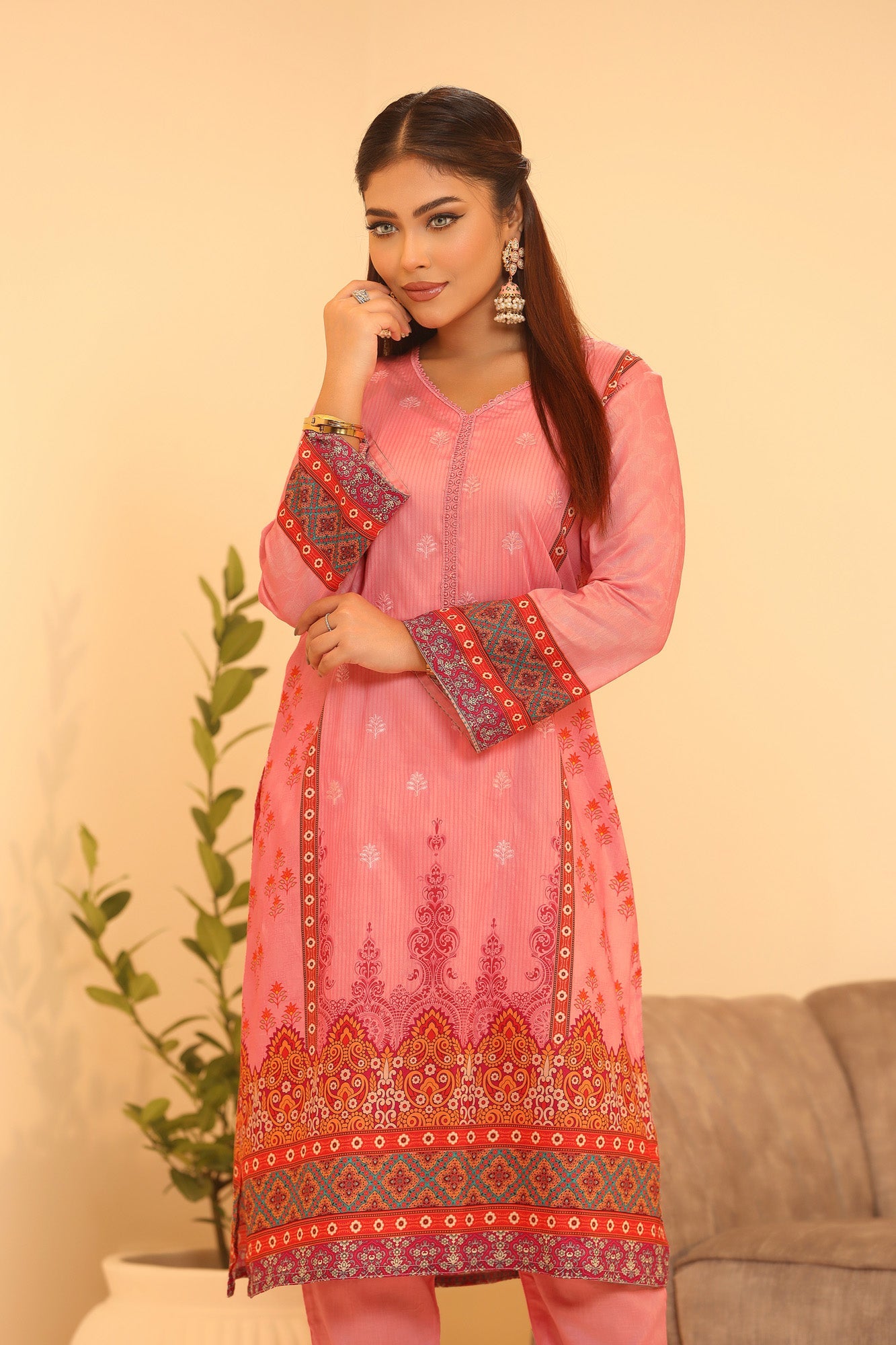 Minhal By Nilima Digital Printed EMB. Unstitched Lawn 3pcs