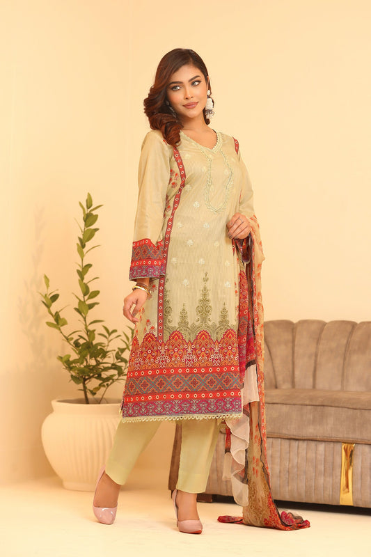 Minhal By Nilima Digital Printed EMB. Unstitched Lawn 3pcs
