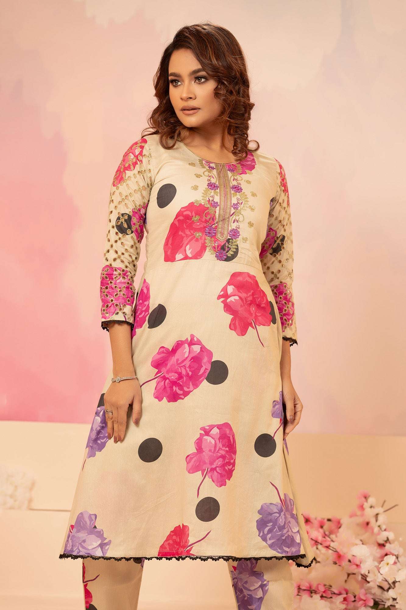 Naira Digital Print Luxury Embroidered Sequince Work Unstitched 3pcs