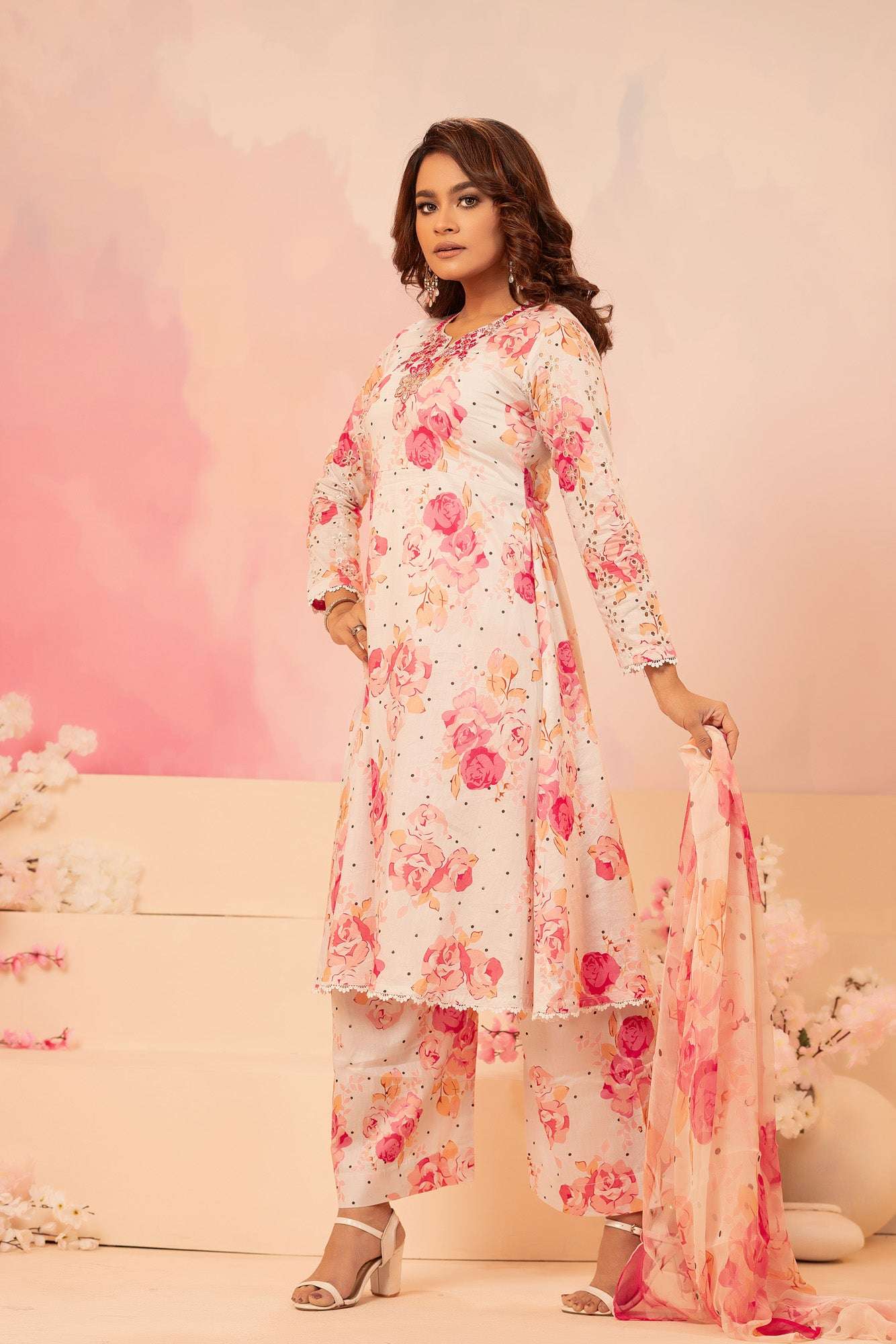 Naira Digital Print Luxury Embroidered Sequince Work Unstitched 3pcs