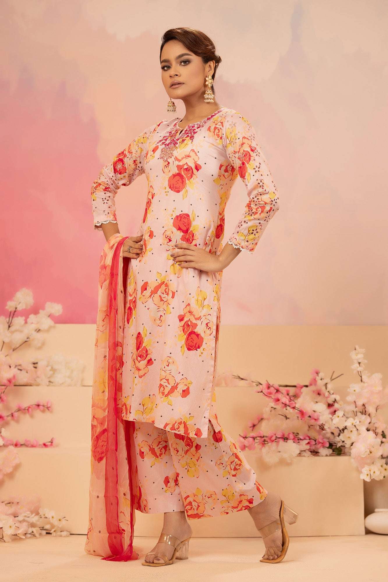 Naira Digital Print Luxury Embroidered Sequince Work Unstitched 3pcs
