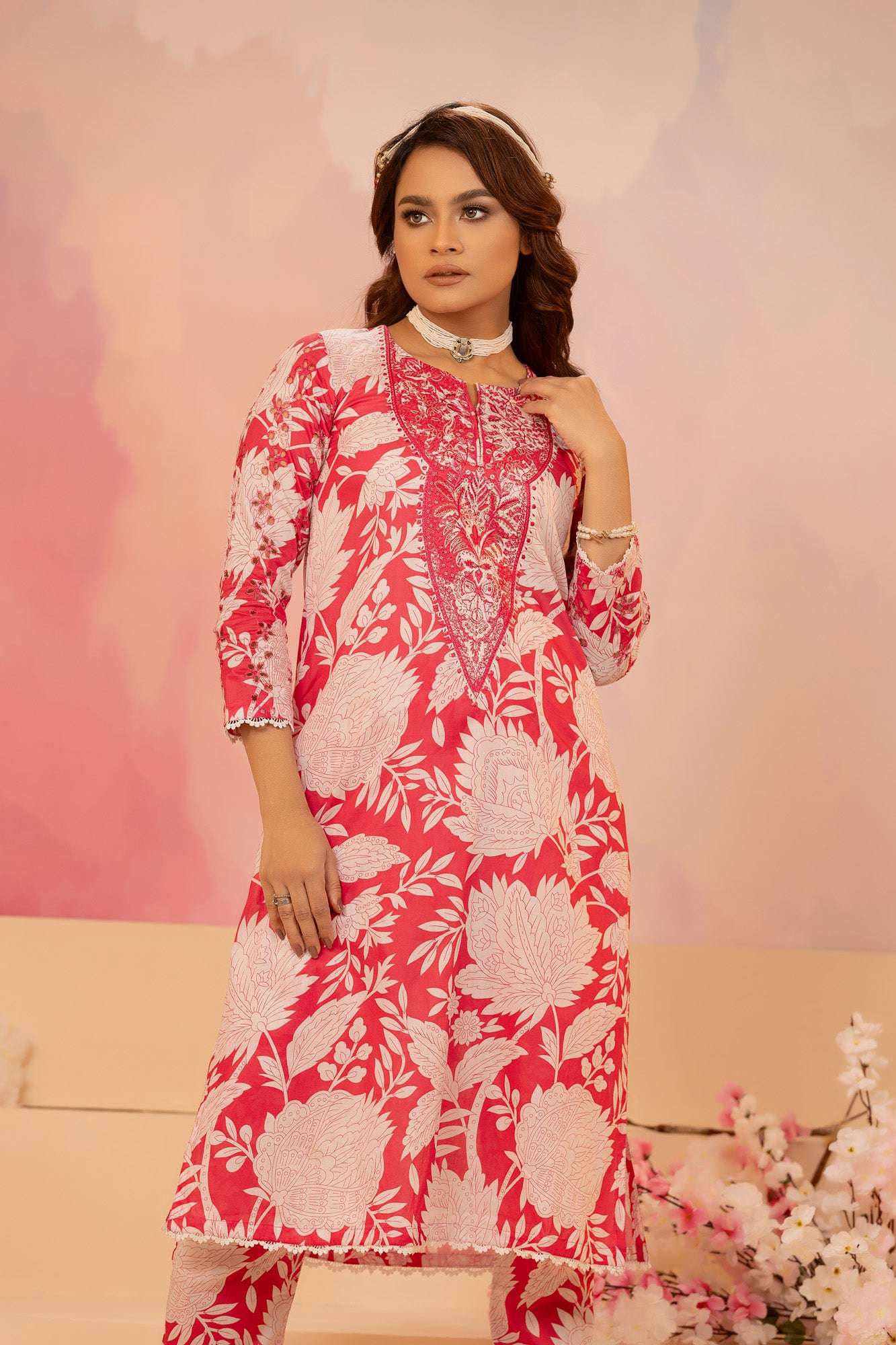 Naira Digital Print Luxury Embroidered Sequince Work Unstitched 3pcs