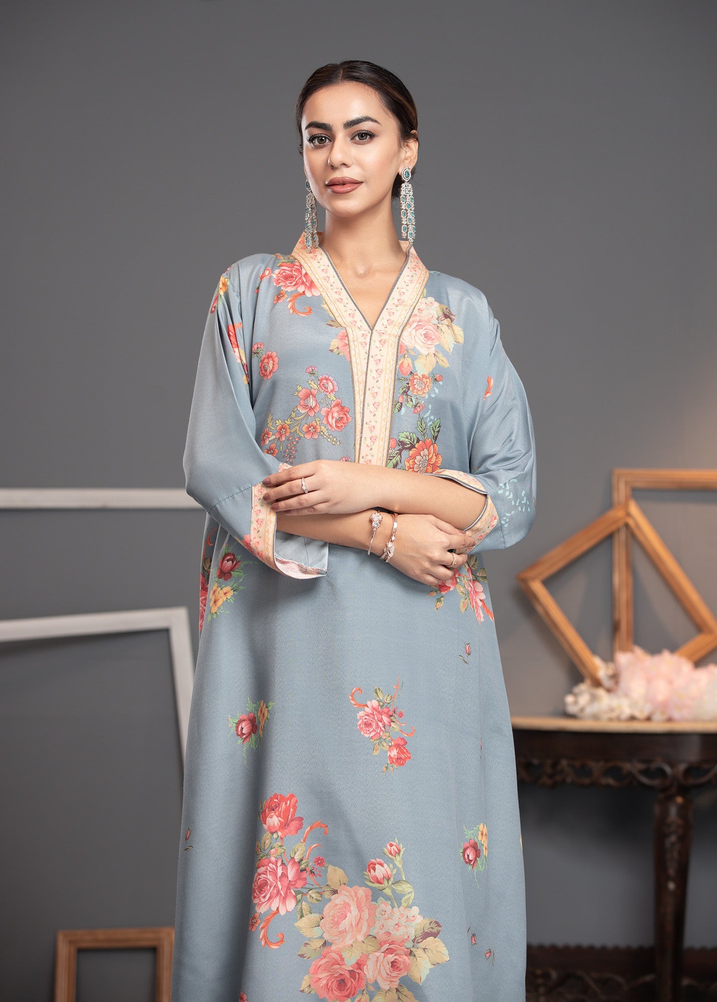 Printed Premium Soft Silk Stitched Kaftan Vol-01