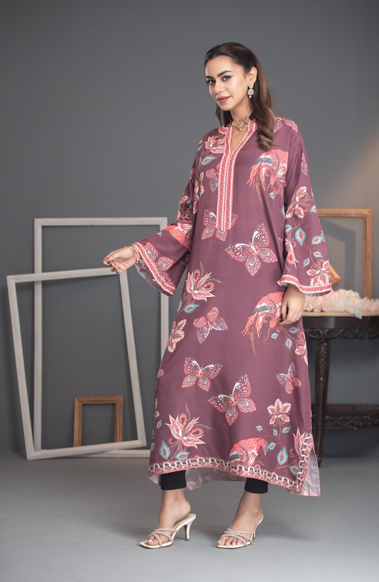 Printed Premium Soft Silk Stitched Kaftan Vol-01