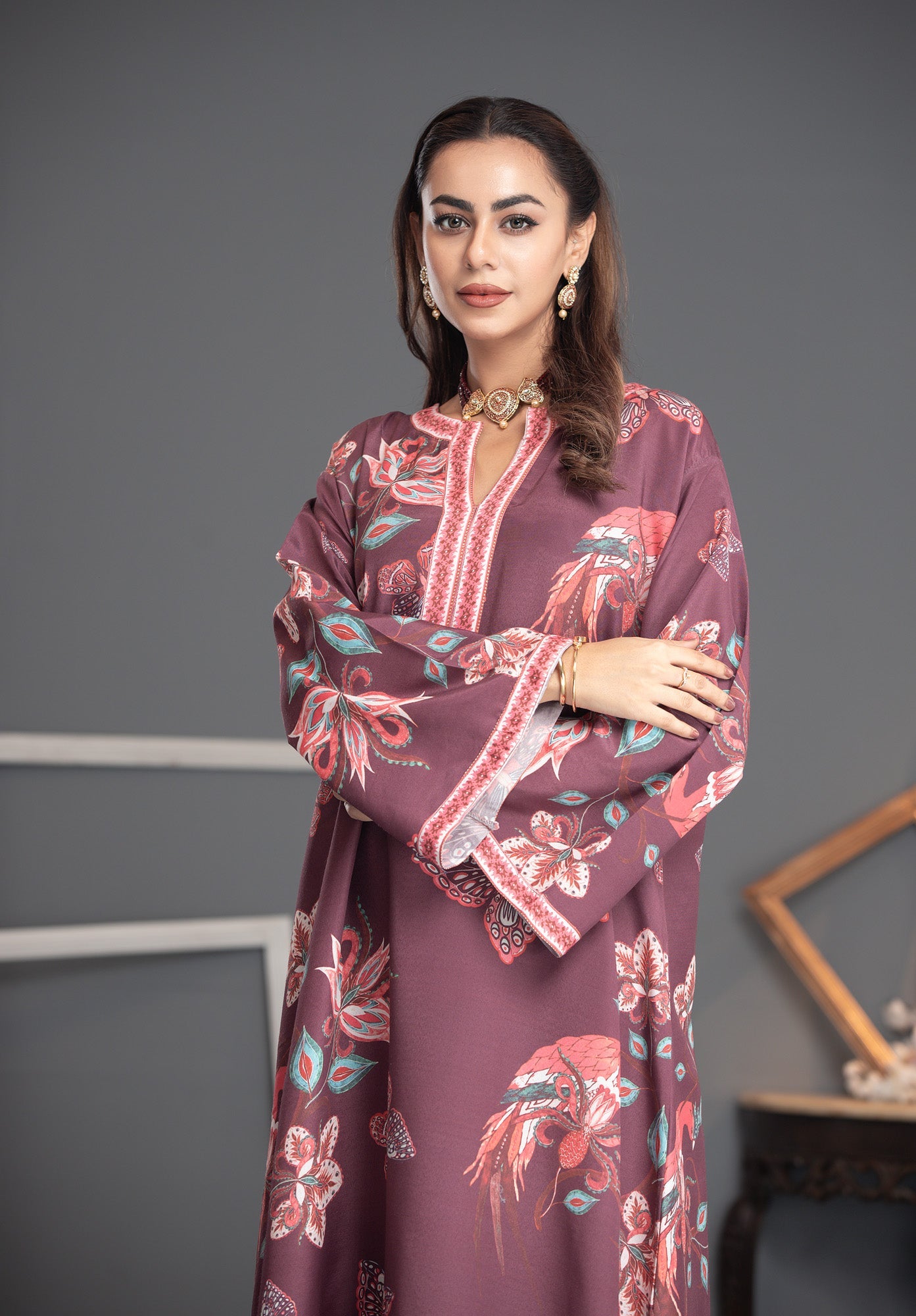 Printed Premium Soft Silk Stitched Kaftan Vol-01