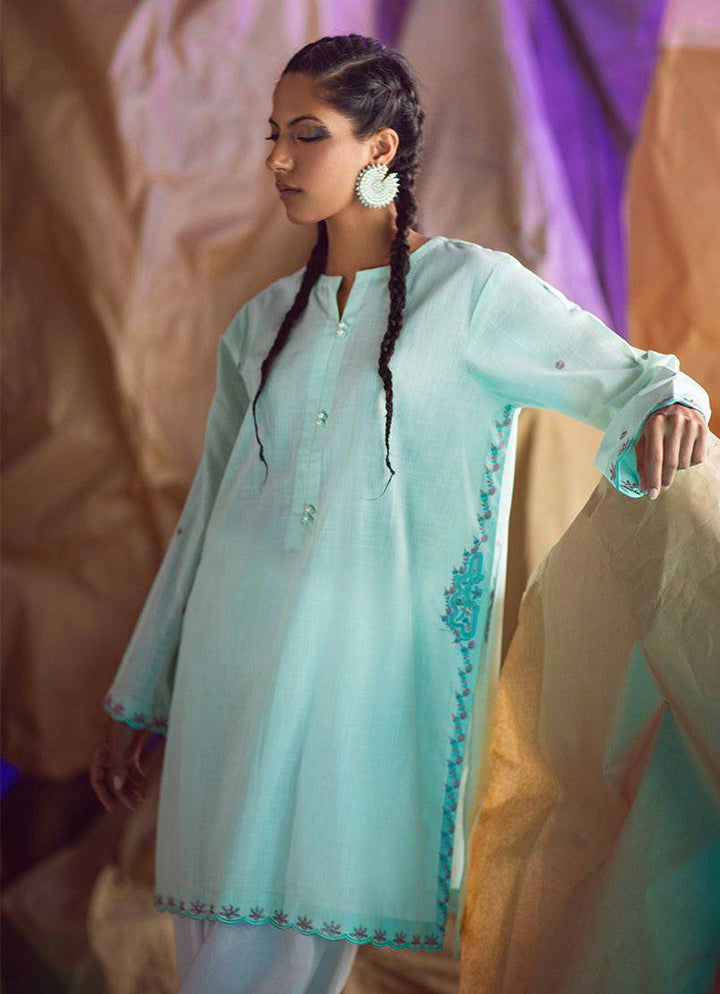 Image Embroidered Stitched Kurti - Jotey