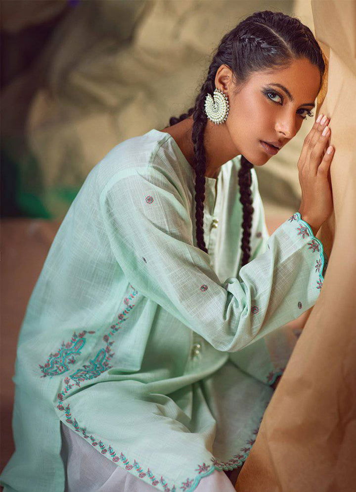 Image Embroidered Stitched Kurti - Jotey