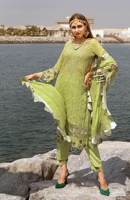 Izhaar Semi Stitched Heavy EMB. Sequence Georgette 3pcs - Nilima
