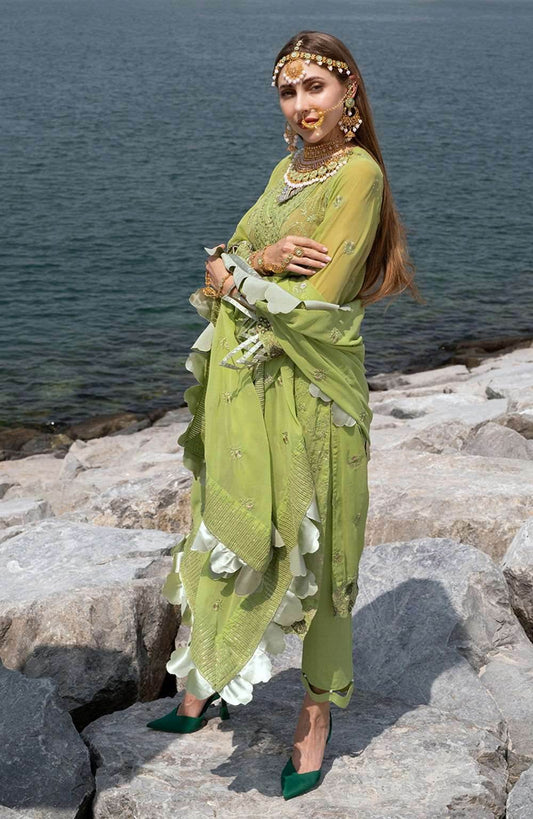 Izhaar Semi Stitched Heavy EMB. Sequence Georgette 3pcs - Nilima