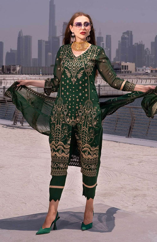 Izhaar Semi Stitched Heavy EMB. Sequence Georgette 3pcs - Nilima