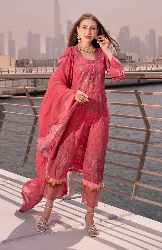 Izhaar Semi Stitched Heavy EMB. Sequence Georgette 3pcs - Nilima