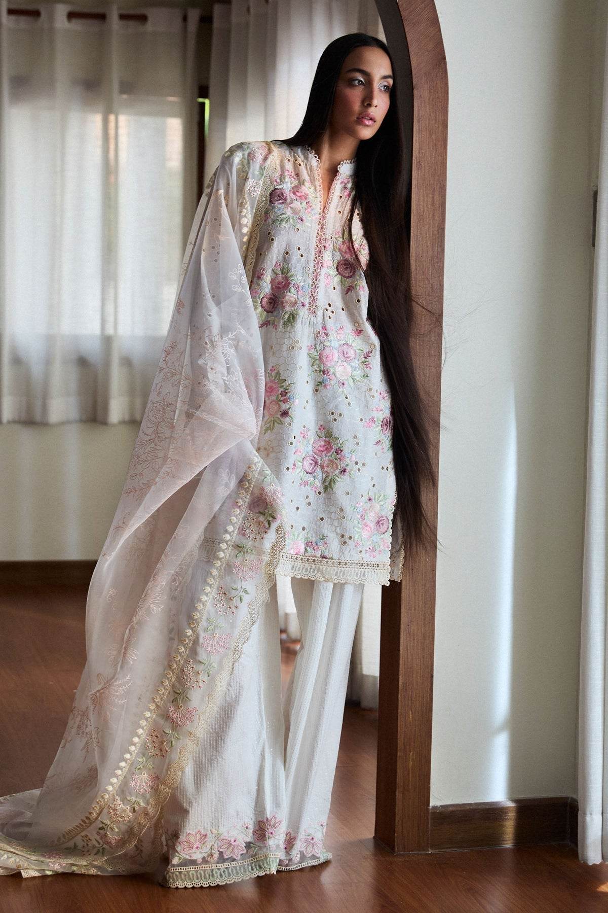 Zara Shahjahan Satori Embroidered Luxury Lawn Unstitched 3pcs - Jotey