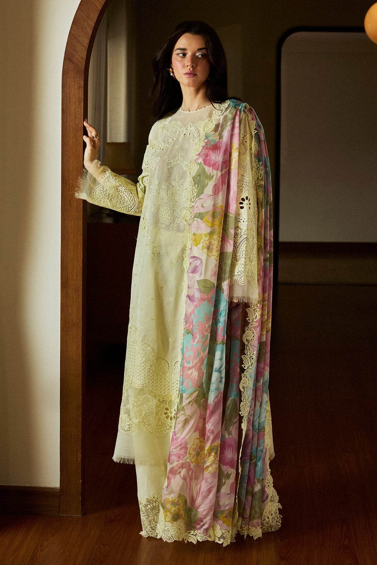 Zara Shahjahan Satori Embroidered Luxury Lawn Unstitched 3pcs - Jotey