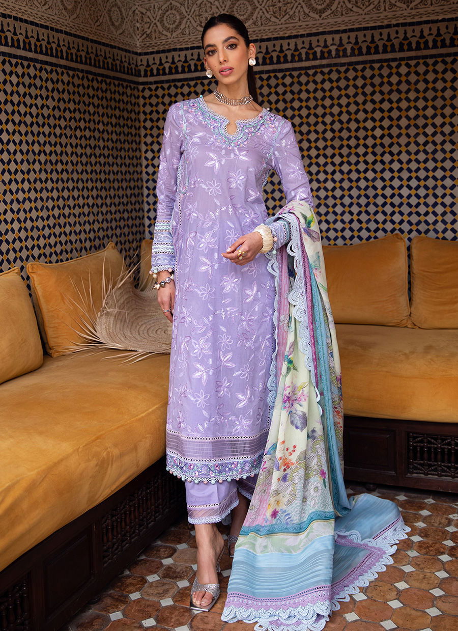 Kesh Lawn 23 by Farah Talib Aziz Embroidered Luxury Unstitched 3pcs - Jotey