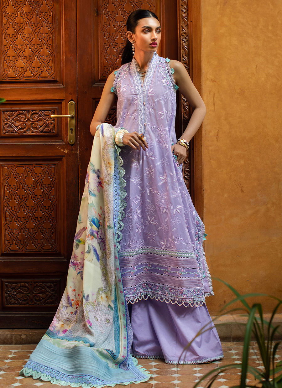 Kesh Lawn 23 by Farah Talib Aziz Embroidered Luxury Unstitched 3pcs - Jotey