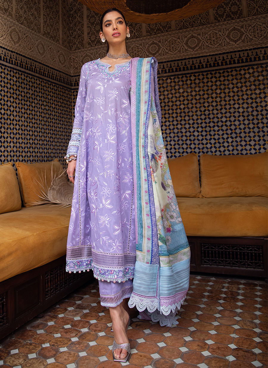 Kesh Lawn 23 by Farah Talib Aziz Embroidered Luxury Unstitched 3pcs - Jotey