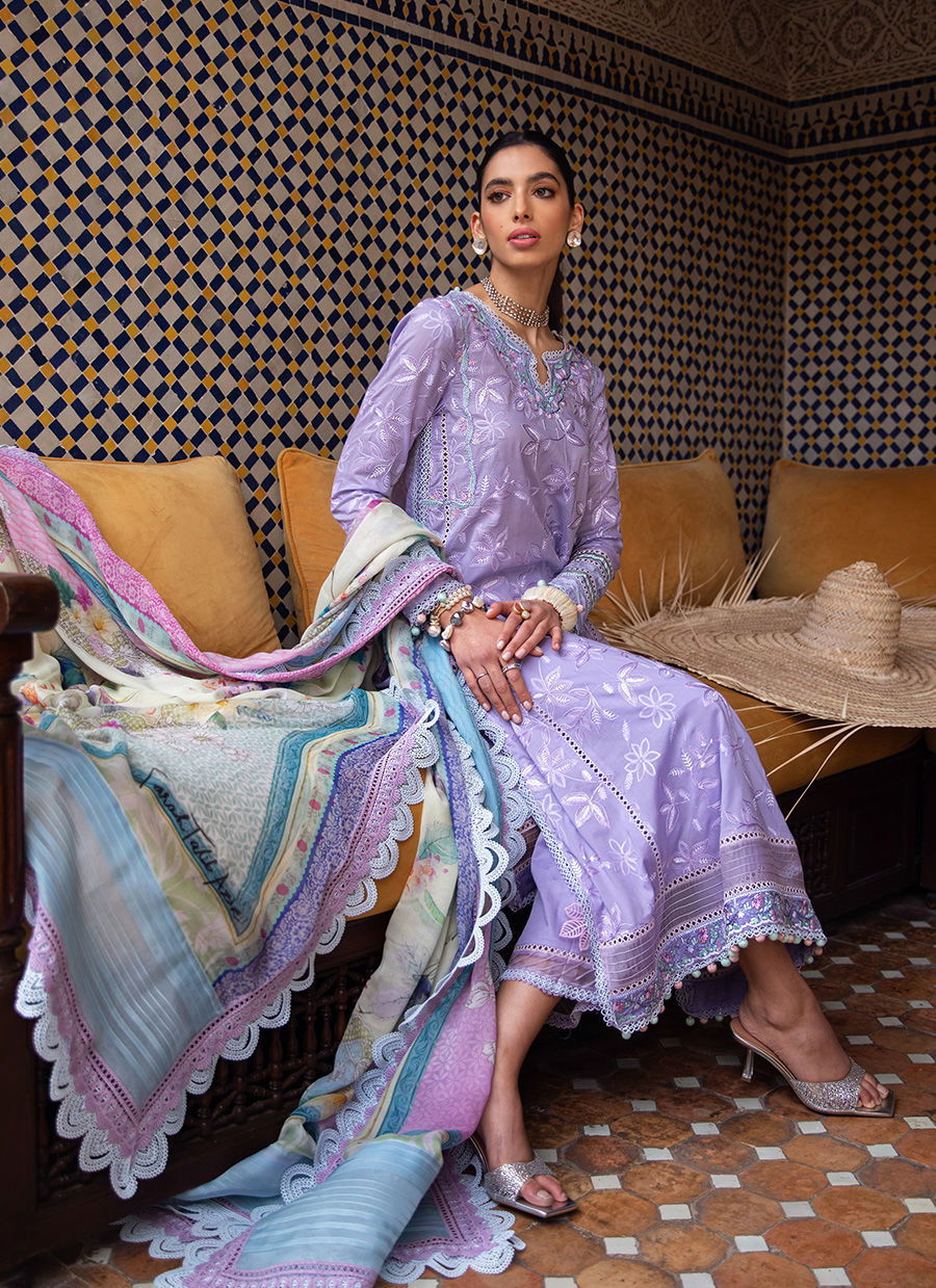 Kesh Lawn 23 by Farah Talib Aziz Embroidered Luxury Unstitched 3pcs - Jotey