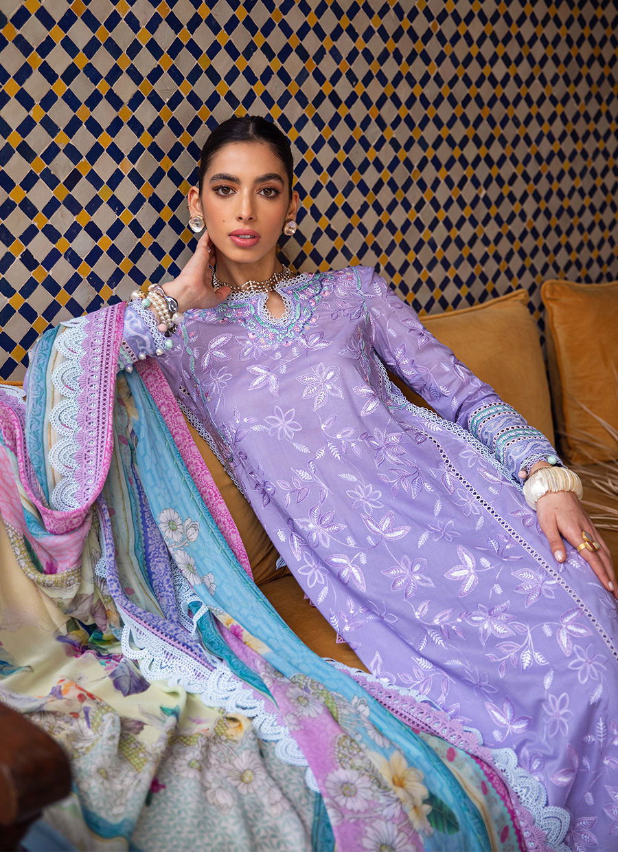 Kesh Lawn 23 by Farah Talib Aziz Embroidered Luxury Unstitched 3pcs - Jotey