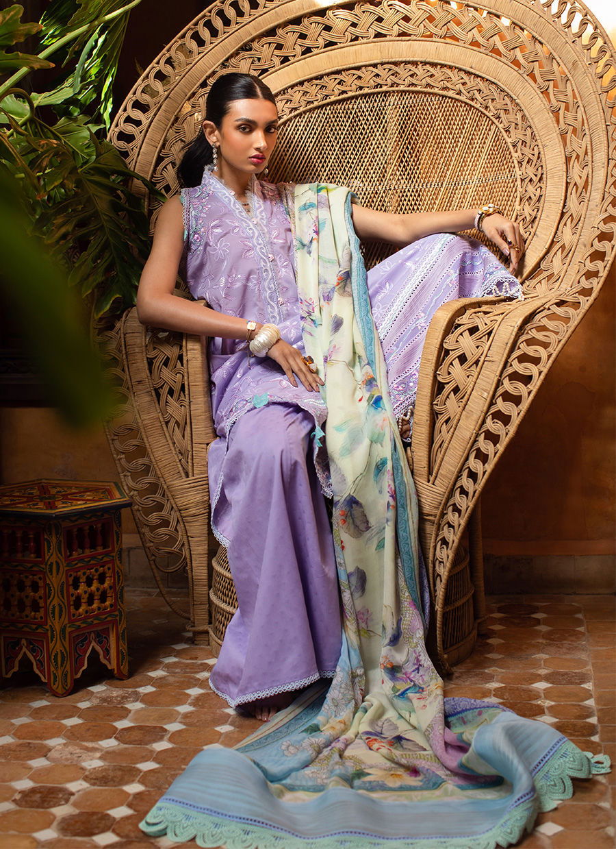 Kesh Lawn 23 by Farah Talib Aziz Embroidered Luxury Unstitched 3pcs - Jotey