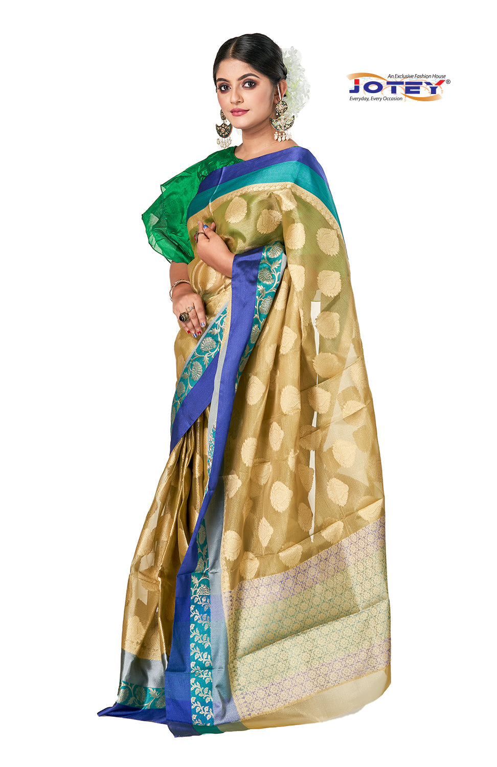 Kora Muslin Weaving Saree - Jotey