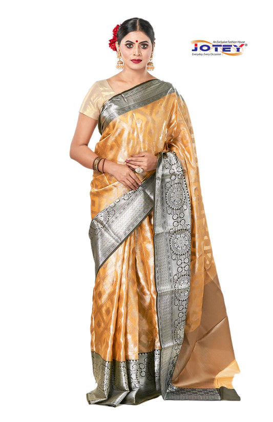 Kora Muslin Weaving Saree Jotey
