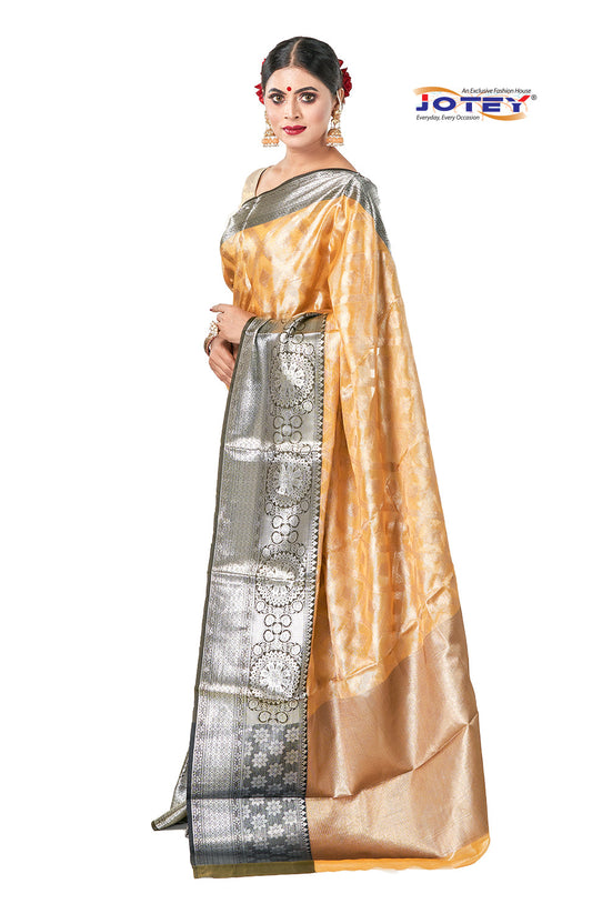 Kora Muslin Weaving Saree Jotey