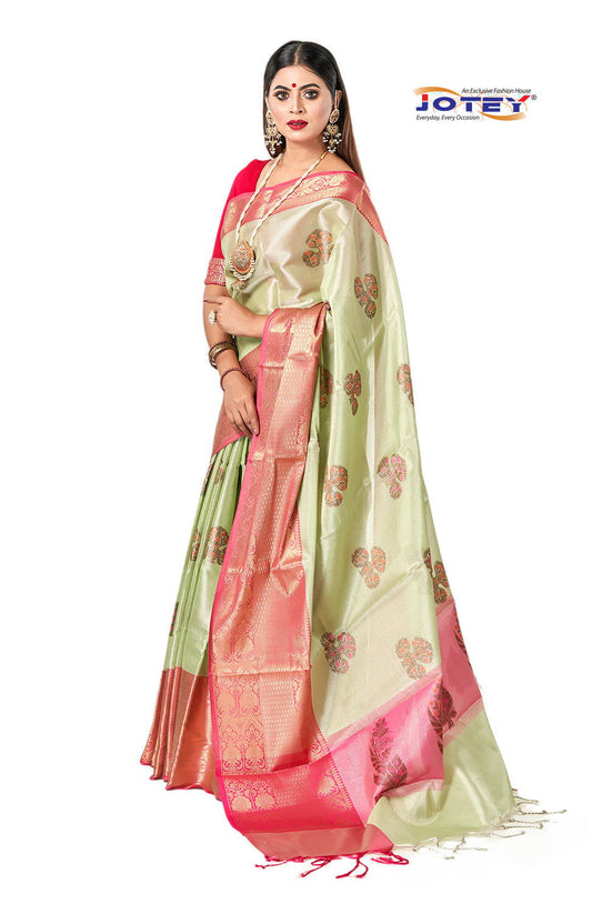 Kora Muslin Weaving Saree - Jotey