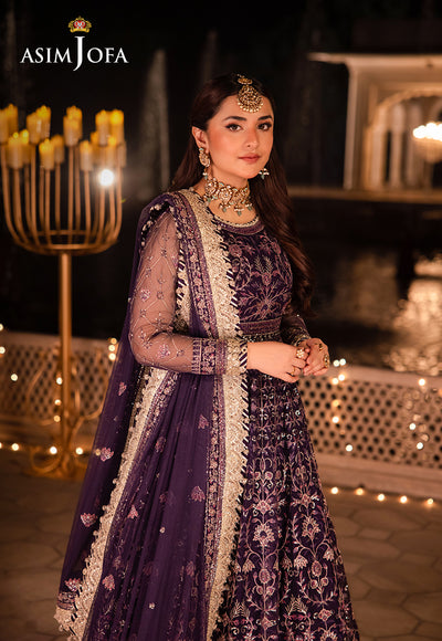 Asim Jofa Chandni Raatein Embroidered Unstitched Chiffon 3pcs
