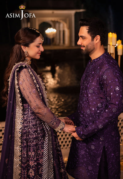 Asim Jofa Chandni Raatein Embroidered Unstitched Chiffon 3pcs