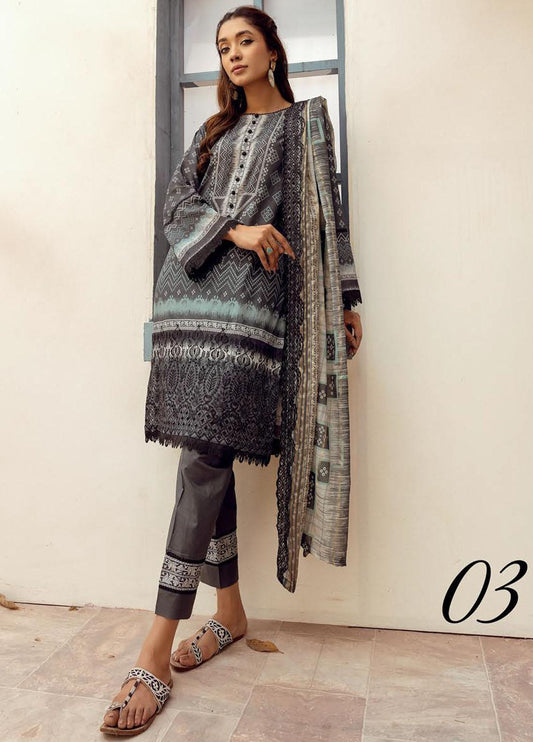 Mahee's by Riaz Arts Embroidered Lawn 3Pcs - Jotey
