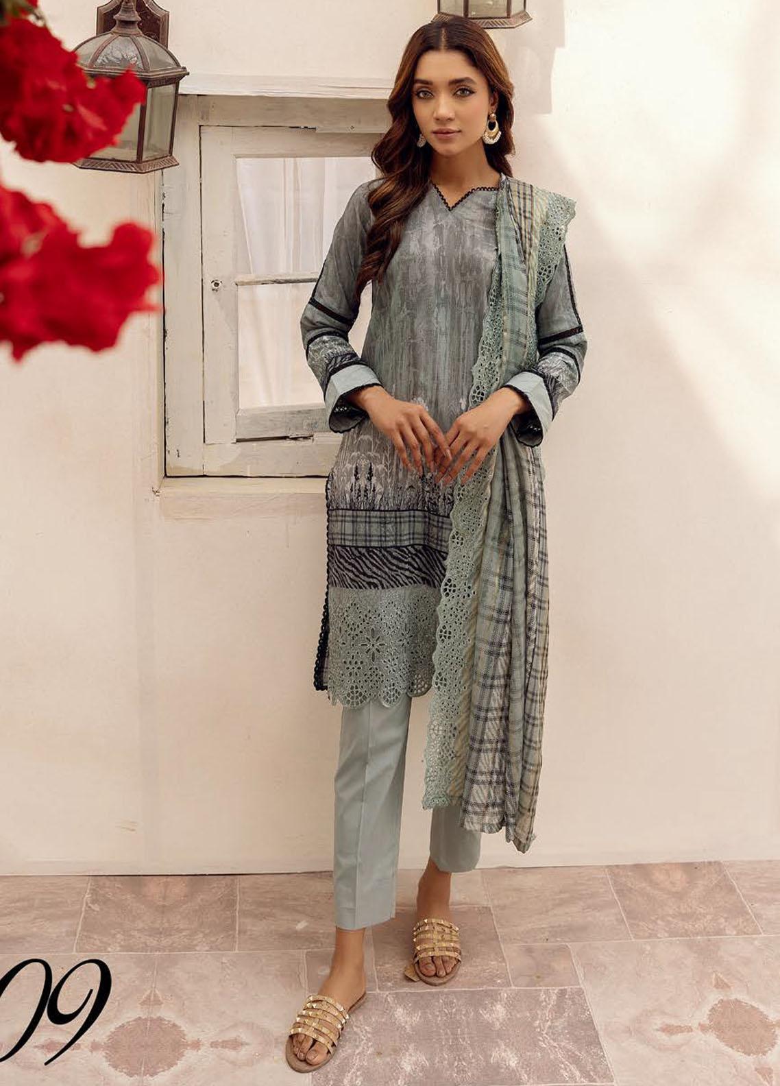 Mahee's by Riaz Arts Embroidered Lawn 3Pcs - Jotey