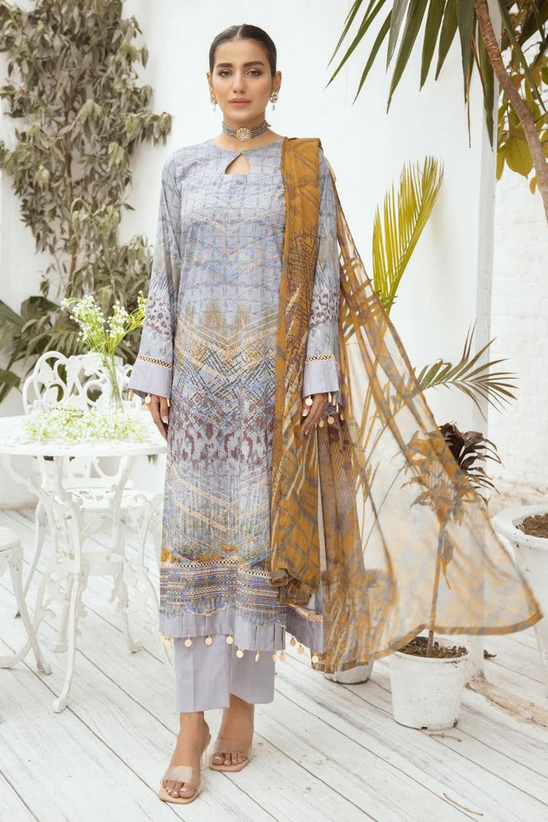 Mahee's by Riaz Arts Printed Chikankari 3Pcs Jotey