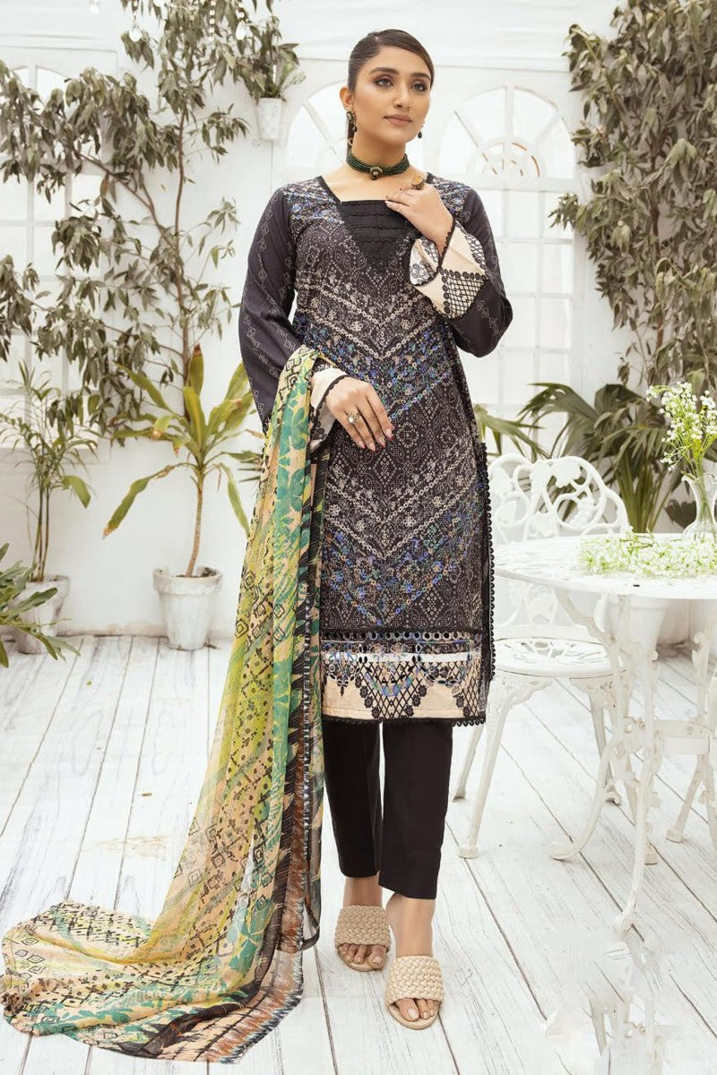 Mahee's by Riaz Arts Printed Chikankari 3Pcs Jotey