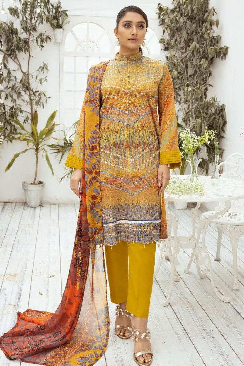 Mahee's by Riaz Arts Printed Chikankari 3Pcs Jotey