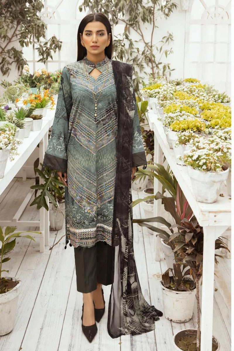 Mahee's by Riaz Arts Printed Chikankari 3Pcs Jotey