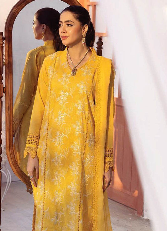 Mahees Exclusive Elegant Embroidered Swiss Voile 3Pcs - Jotey