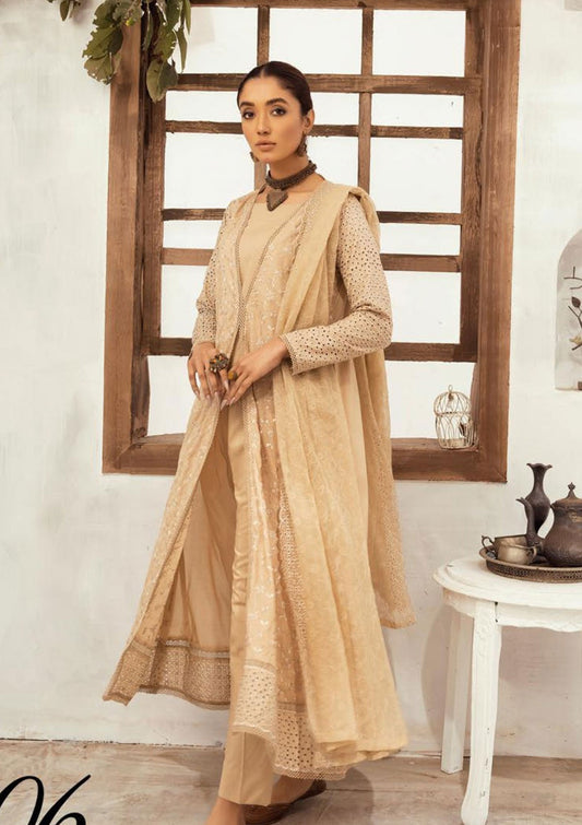 Mahees Exclusive Embroidered Lawn 3Pcs - Jotey