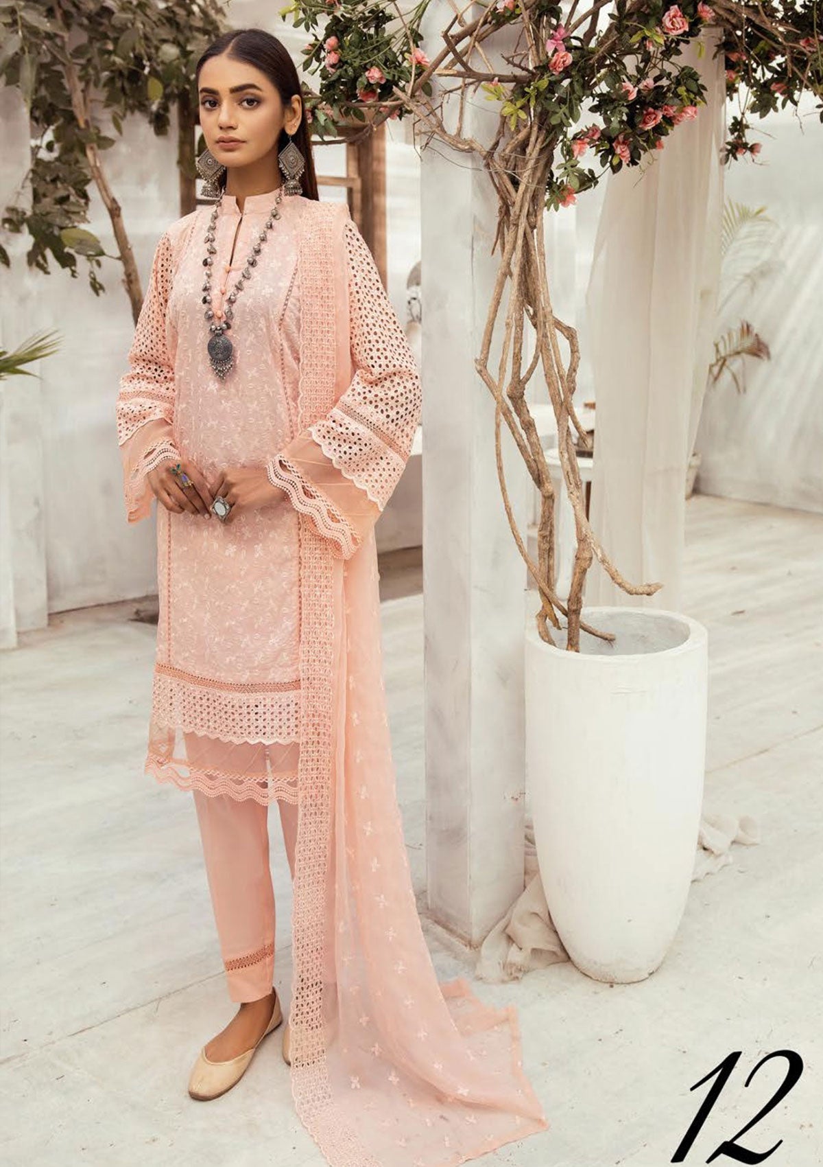 Mahees Exclusive Embroidered Lawn 3Pcs - Jotey