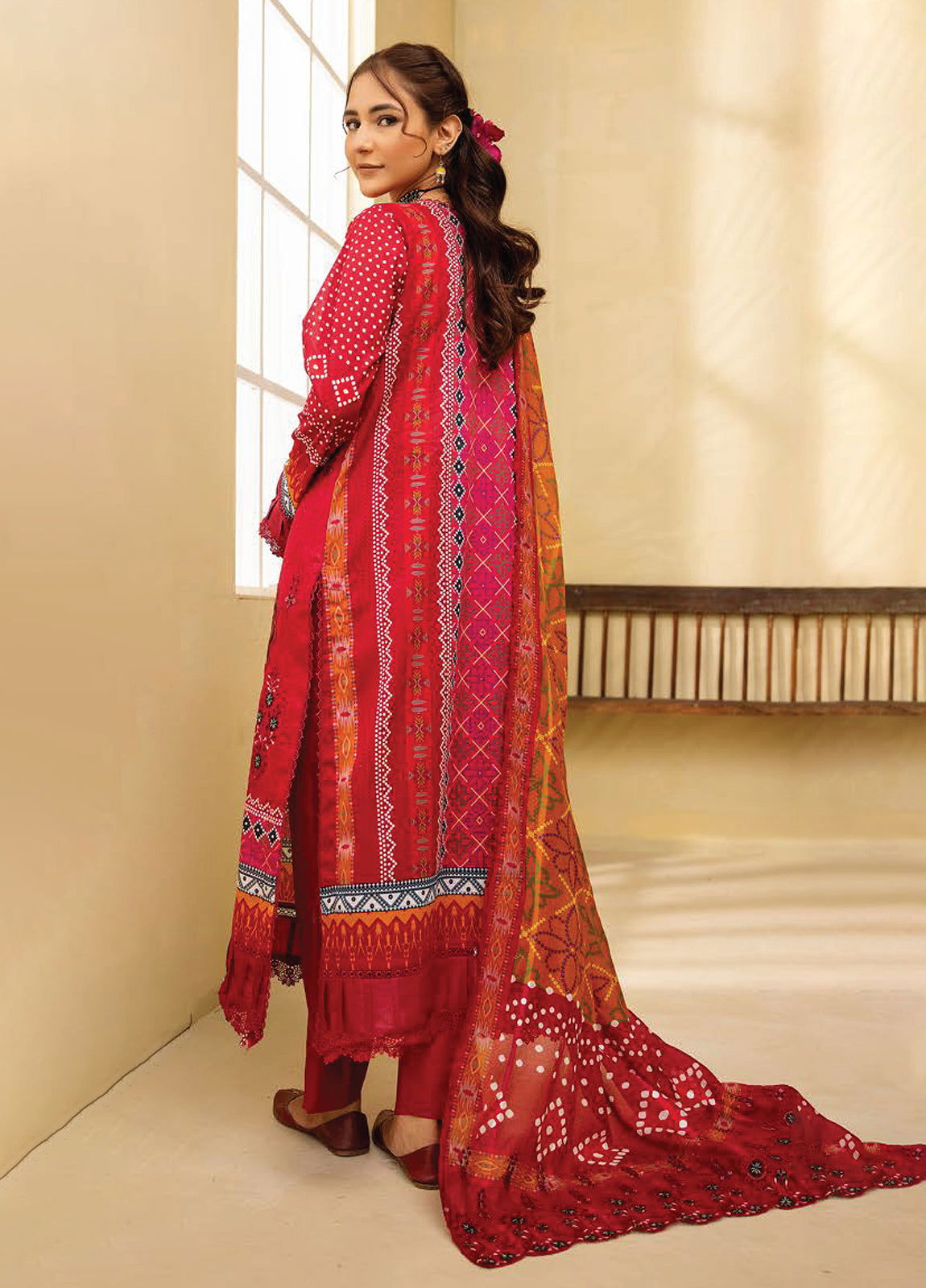 Mahees Ghazal Embroidered Lawn Unstitched 3pcs - Jotey