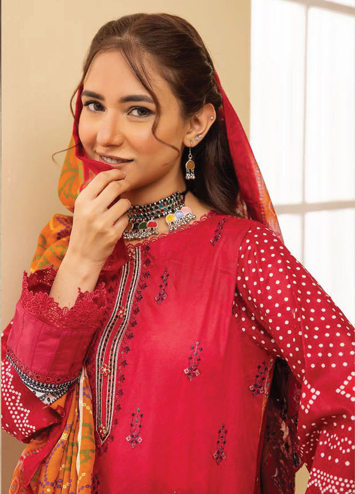 Mahees Ghazal Embroidered Lawn Unstitched 3pcs - Jotey