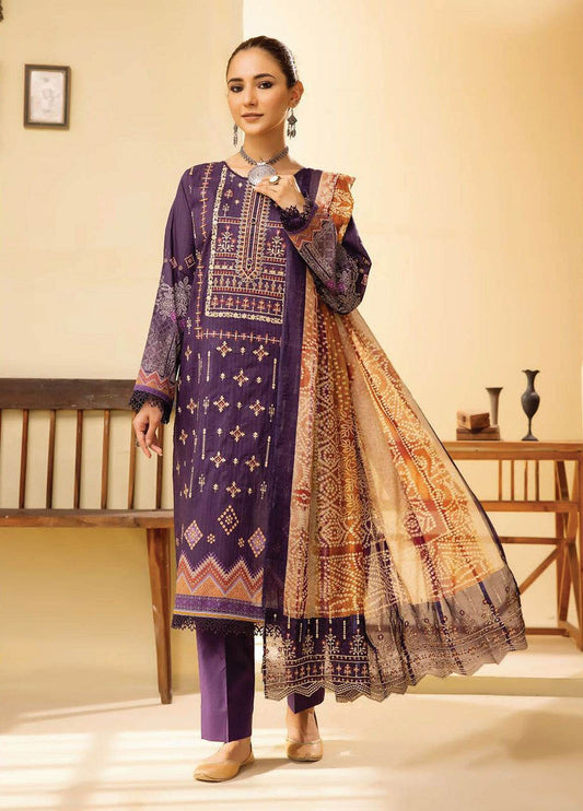 Mahees Ghazal Embroidered Lawn Unstitched 3pcs - Jotey
