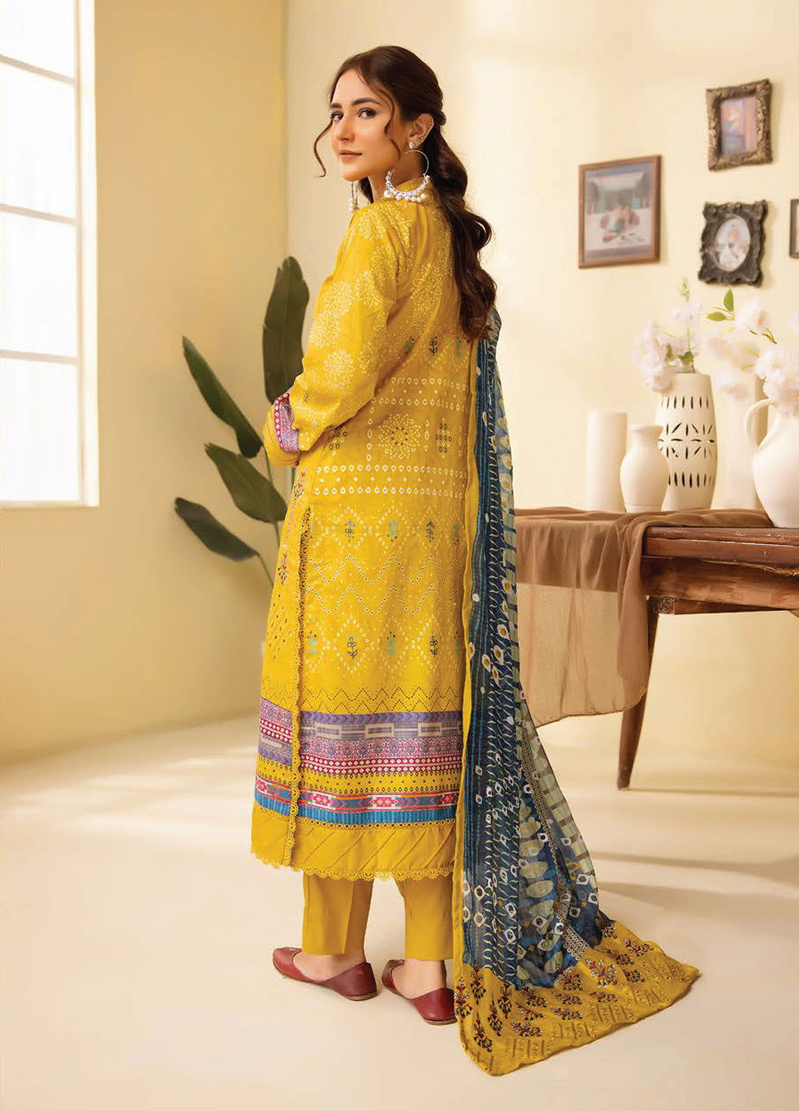Mahees Ghazal Embroidered Lawn Unstitched 3pcs - Jotey