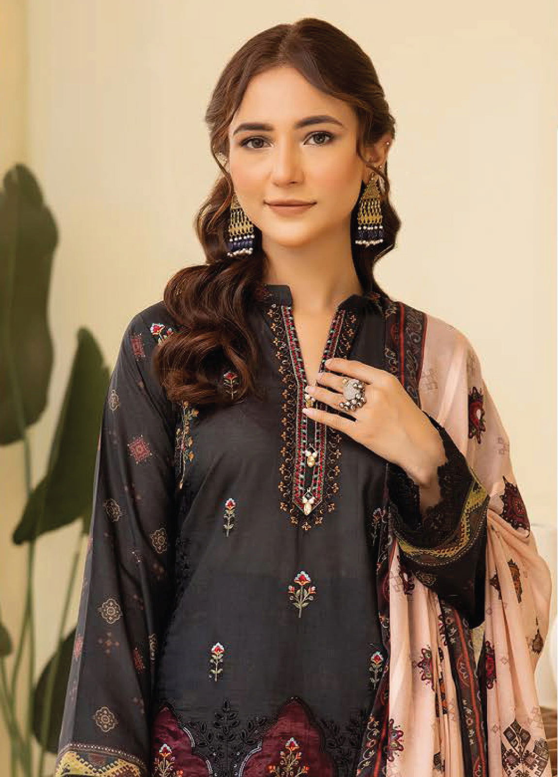 Mahees Ghazal Embroidered Lawn Unstitched 3pcs - Jotey