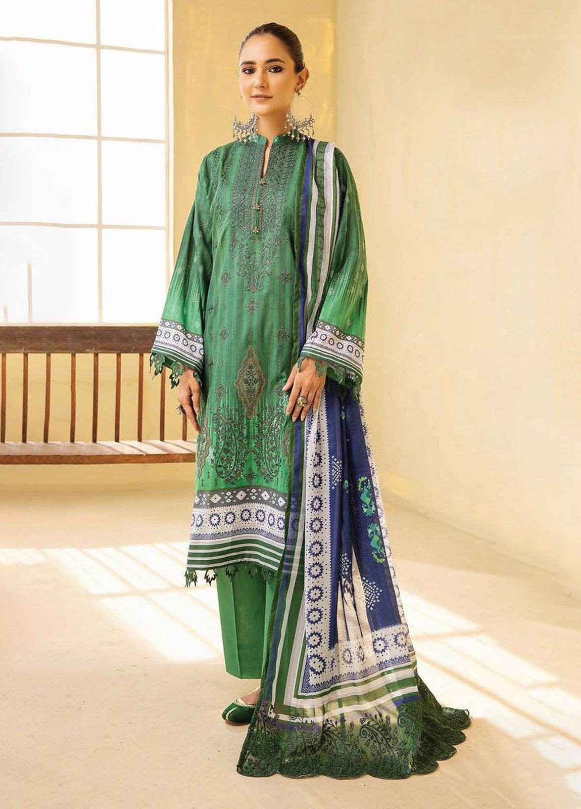 Mahees Ghazal Embroidered Lawn Unstitched 3pcs - Jotey