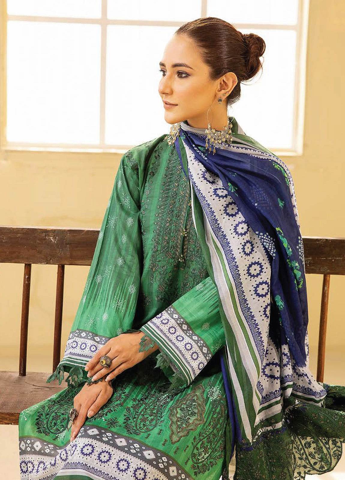 Mahees Ghazal Embroidered Lawn Unstitched 3pcs - Jotey