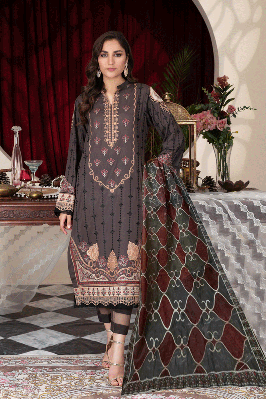 Manizay Albeli Embroidered Swiss Voil Unstitched 3pcs - Jotey
