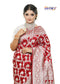 Maroon Floral Woven Pure Banarasi Silk Saree Jotey